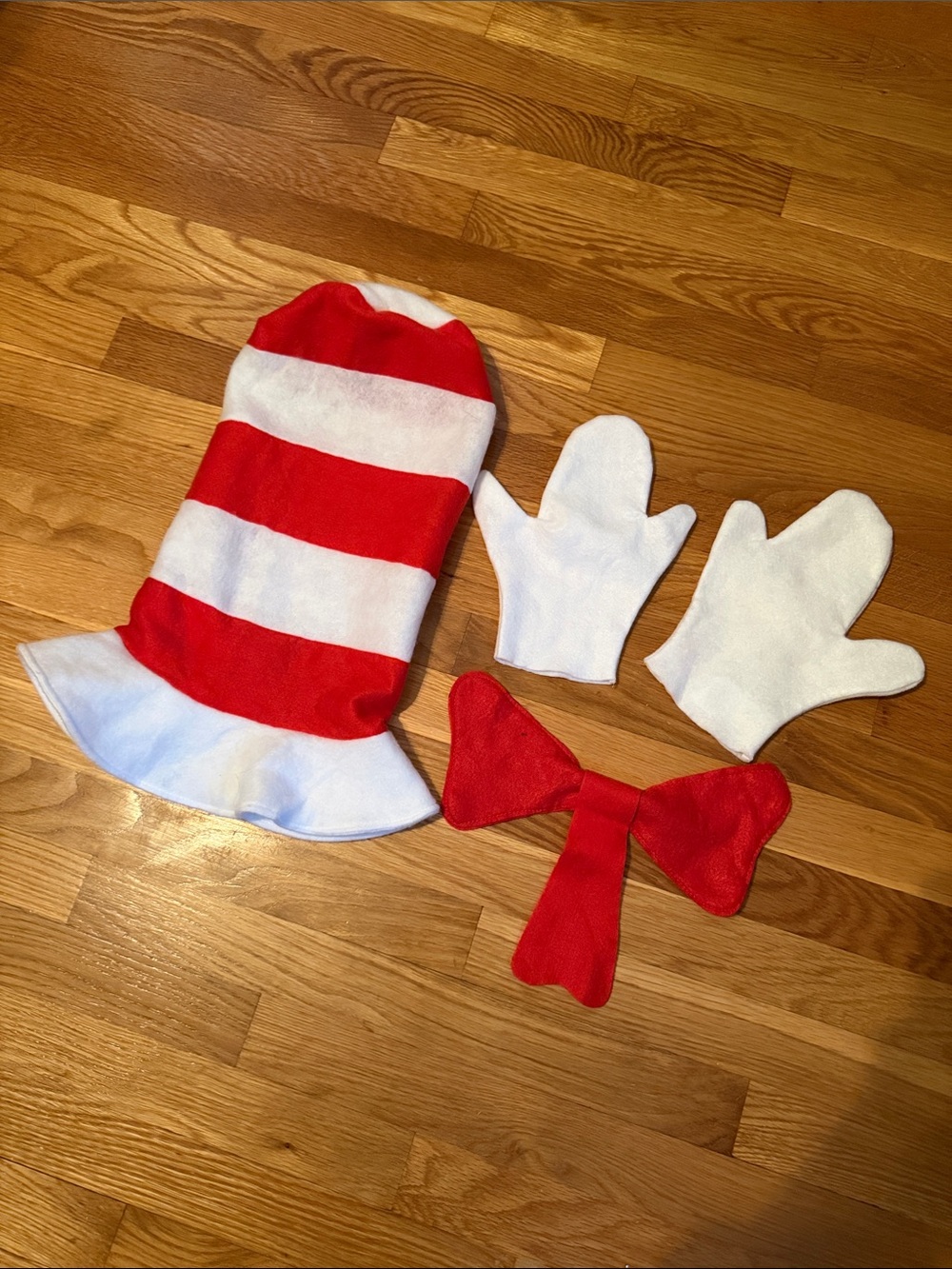 Dr. Seuss, cat in the hat Red & White Striped Costume Top Hat with Bow